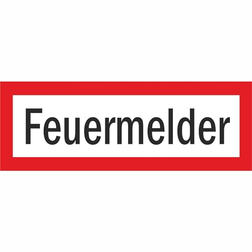 Indigos UG - Schild Brandschutz Feuermelder - 29,70 cm x 10,50 cm - Warnung - Sicherheit - Hotel, Firma, Haus - Aluverbundplatte 3mm - Hinweisschild - Warnschild