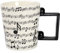 I-TOTAL® - Tazza in ceramica tè/caffè con disegni 12 x 8,5 x 10 cm MUSIC