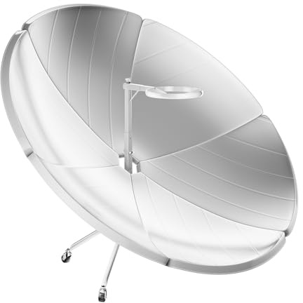 PIAOCAIYIN Fornello solare parabolico da 150 cm, fornello solare con temperatura di regolazione (800-1000 °C), fornello solare portatile con ruote, forno solare rimovibile per campeggio