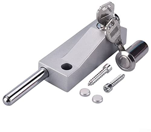 LVYXON Gerahmtes Türriegelschloss, Holztür, Bodenschloss, Federriegel, Türriegel, Bodenriegel, Schlossschlüssel