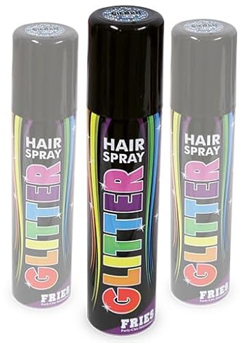 Lot de 3 sprays à paillettes argentées - 3 boîtes de 100 ml - Pour festival, concert, discothèque, fête, CSD, carnaval, Halloween