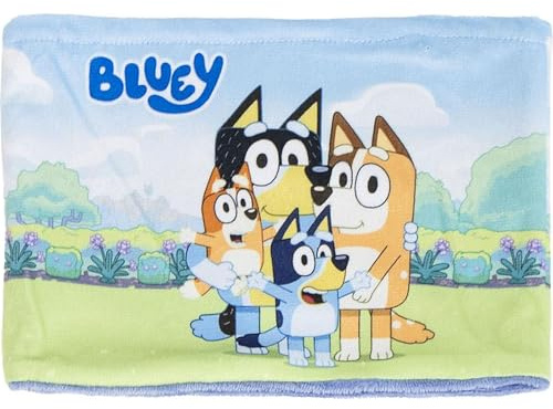 Écharpe Tube Bluey pour Enfant - Couleur Bleue - Taille Unique - Tour de Cou Snood - en 100% Polyester - Motif Bluey et sa Famille - Produit Original Conçu en Espagne