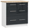 AKORD | Küchenschrank mit Arbeitsplatte - Oliwia S80 | Küchenunterschrank mit 3 Schubladen | Unterschrank Küche 80 cm Breit | ABS-Kante 18 mm | 46 x 80 x 85 cm | Weiß | Graphit glänzend