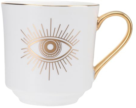 Amosfun 1stk Keramikbecher Markieren Kaffeetasse Kaffee Tee Tassen Türkische Espressotasse Espressotassen Tasse in Handtaschenform Boho Auge Bohemien Weiß Augenmuschel Teufels Auge