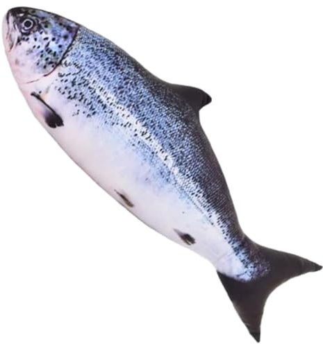OPHRBU 24 Inch Simulation Fish Plush Toy Pillow Soft Fish Cushion Pillow Stuffed Animal Toy for Cat Pets or Kids Birthday Gifts