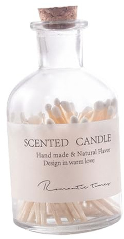 Zerodeko Fiammiferi Lunghi in Bottiglia di, Supporto in Legno e, Accensione Facile per Candele Profumate, Regalo per Soggiorno e Tavolino