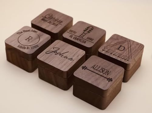 Personalisierte Gitarre Picks Mit Fall Benutzerdefinierte Gitarre Plektrum Halter Box Customized Text/Muster/Logo Hölzerne Gitarre Picks Geschenke Für Ihn, Gitarrenliebhaber, Sohn, Ehemann, Freund