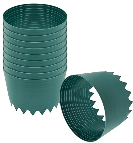 Spetebo Kunststoff Bewässerungsring 20 cm grün - 10er Set - Gießring zur Bewässerung von Kräutern Gemüsepflanzen Blumen Bewässerungshilfe Pflanzen Saatgut Befeuchtung