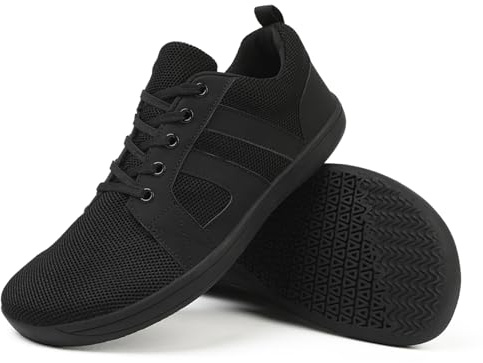 AONEGOLD Barefoot Herr Minimalistiska Kvinnor Trail Löparskor Lättviktiga Andningsaktiva Sport med Breda Barfota Skor Fitness Skor, Svart, 37 EU/bred