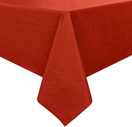Romanstile Tovaglia antimacchia natalizia plastificata elegante 12-16 Posti 320x140 tovaglie cerata rossa per esterni impermeabile in PVC tovaglia per feste campeggio picnic,giardino,Natale,capodanno