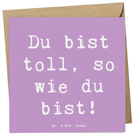 Mr. & Mrs. Panda Grußkarte Spruch Schulanfang Einzigartig - Geschenk, doppelkarte, Selbstvertrauen, Glückwunschkarte, Vertrauem, Inspiration, Trost, faltkarte, Klappkarte, anlasskarte, Zuversicht