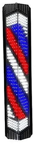 LVSEWOA Poste de luz LED para barbería, Estilo clásico, Letrero Abierto para peluquería, barbería, Tiras LED giratorias de 65 x 18 cm/25,5 x 7,08 Pulgadas, Resistente al Agua IP44, Ahorra energía, B
