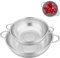 Juego de 2 coladores de cocina con asas, colador para pasta, 22 cm de diámetro, 19 cm, colador para pasta de acero inoxidable, cesta para escurrir pasta,verduras,frutas,arroz,apto para lavavajillas