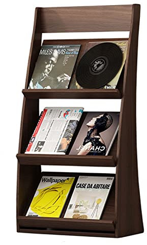 VAESAZDSZ Zeitschriftenständer aus Holz zur Präsentation, Prospekthalter, Präsentationsständer, Zeitschriftensammler mit 3 Ebenen, für Papiere, Bücher, Akten, Ordner