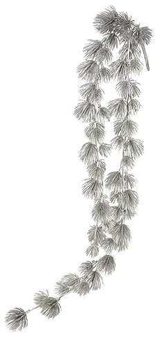 Konstgjord tallgirlang, 66 cm kedja, dekoration, girlang, gran, ranka, blomstergren, julgirlang, bord, juldekoration, adventskrans, tillbehör, krans, konstgjord gran gren, hängande grangirlang, silver