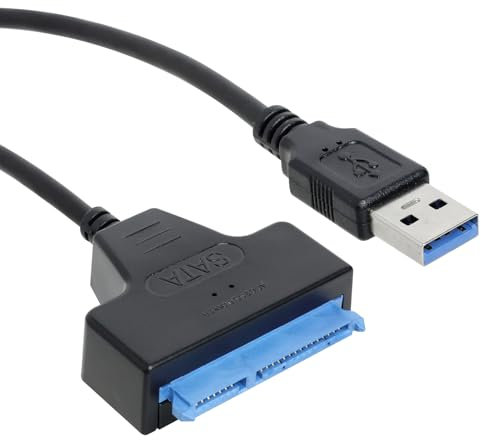 Cavo Dati da SATA to USB Adattatore da USB 3.0 a Disco Rigido sata, Compatibile con dischi esterni e interni SSD/HDD da 2,5 pollici Supporto sistemi operativi Windows,Mac OS e Linux