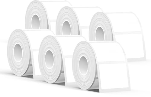 SUPVAN KATASYMBOL T50M Pro Etiquetas Adhesivas, 30 mm x 40 mm, 6 Rollos | Negro sobre Blanco, 250 Uds/Rollo, Resistentes al Agua y Aceite, Adhesión Fuerte, Ideal para Hogar, Oficina, Escuela