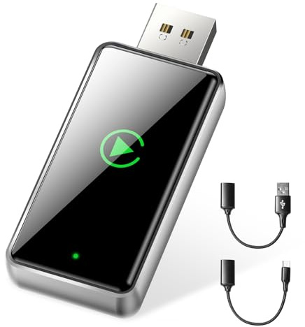 Vanstaki CarPlay Wireless Adapter, USB C/A Plug und Play, Konvertieren von Wired auf Wireless, Kompatibel mit iPhone iOS 10+ & Autos mit Wired CarPlay
