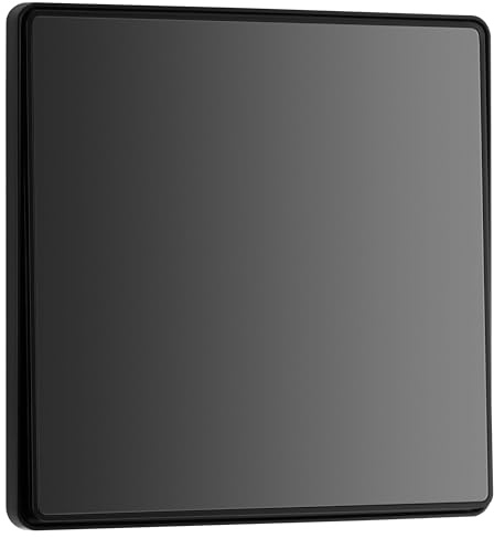 BG Electrical Single Wall Light Switch, 2-Way, Edge-to-Edge Rocker, Screwless Appearance, Round Edges, Evolve, Black Chrome, 20A, 16AX, PCDBC12EB