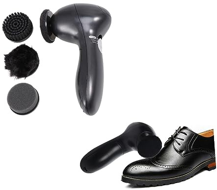 Ipetboom Electric Shoes Scrubber Kit Handheld Shoe Polish Brush for Leather Care for Men and Women Battery-free Design for Travel and Home Use