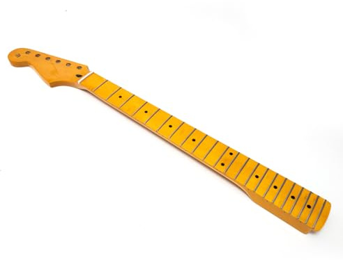 Gitarrenhals aus Ahornholz, Griffbrett aus Ahorn, hellgelbes Finish, 31,8 cm Radius, für Fender Stratocaster-Gitarren-Ersatzteile
