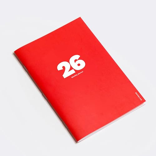 OCTÀGON DESIGN Grand Calendrier Planificateur Mensuel 2026 de janvier à décembre 2026 Format A4 Rouge Couverture souple