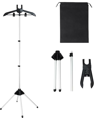 Supporto Da Stiro Verticale, Porta Abiti Per Vaporizzare Vestiti, Supporto Per Ferro A Vapore Con Rotazione, Grucce Da Stiro Verticali, Altezza Regolabile Per La Casa (Nero + Borsa portaoggetti)