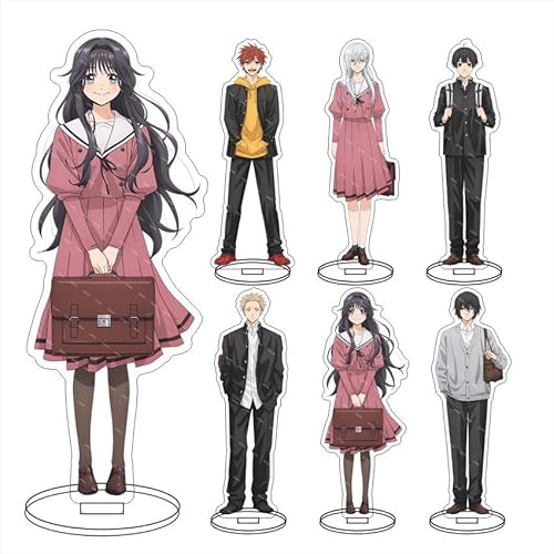 DEXSHUN 6 Figuras Kaoruko Waguri Anime Waguri-San/Rintaro Tsumugi/Hoshina/Saku Natsusawa/Shohei Usami/Ayato Yorita Figuras acrílicas con impresión de Doble Cara, Soporte acrílico, Adornos