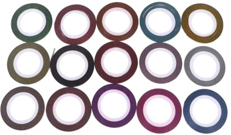 Homoyoyo 14 rollos Cinta Adhesiva Uñas Líneas Brillantes Decoración Uñas Autoadhesiva Set Colores Herramientas Manicura Pedicura DIY para Mujer