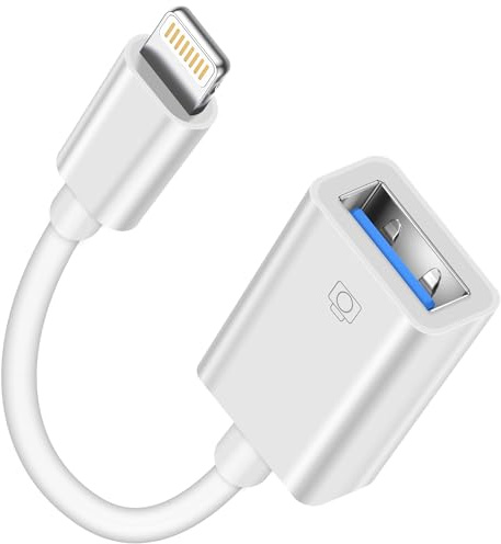 Adaptateur USB vers Lightning, Adaptateur iPhone USB Câble Adaptateur OTG USB 3.0 Pour iPhone 14 13 12 11 Pro Max/8/iPad Pro, Compatible avec U Disk, Mouse, MIDI Keyboard, Digital Camera, Card Reader