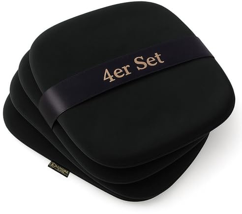 SILUK Sitzkissen 40 x 40 x 4 cm – Royal Velvet Velours, 4 cm dick & weich, Abnehmbarer Bezug mit Reißverschluss (handwaschbar) – 4er Set – passend für IKEA GRÖNSTA & ODGER