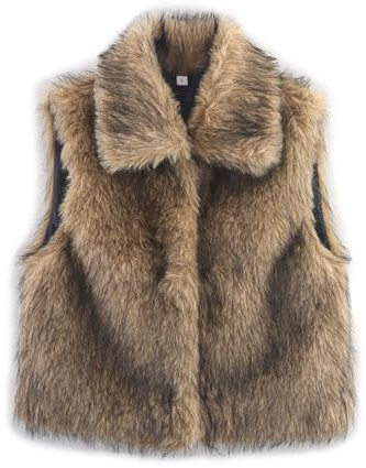 Generisch - Chaqueta de invierno para mujer, corta, de pelo sintético, cálido, chaqueta de pelo sintético, suave, cómodo, chaqueta de pelo, chaqueta de piel sintética, mangas sin contorno, chaqueta de