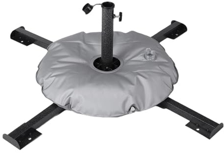 omiinitio Parasols de plage surdimensionnés avec socle pliable lesté, auvents réglables pour toute la journée - Croix en métal de protection solaire