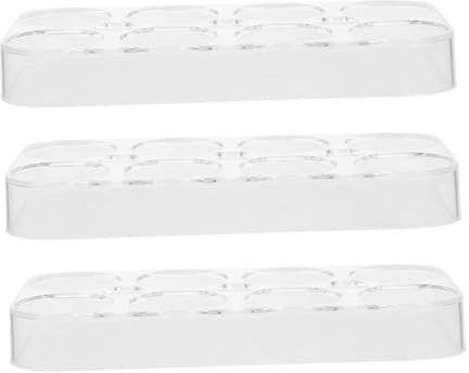ANDRESLAD Portauova per Frigorifero in Plastica Trasparente Impilabile 8 Scomparti Set da 4 Pezzi Design Compatto e Staccabile per Cucina Organizzata