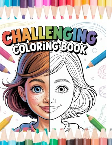 Challenging Coloring Book: A Split-Image Coloring Challenge for Two – Color Your Half & Compare the Results!
