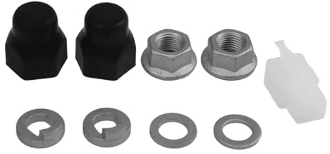 FACAIIO E-for Moyeu de vélo Écrou de blocage pour axe de moteur, rondelle de blocage et cache-écrous 12 mm et 14 mm – pour noir et argent