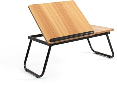 The Secret Home - Bandeja para Desayuno con Posavasos para Cama y Sofá - Mesa para Portátil - Bandeja Abatible - Mesa Auxiliar Pequeña en MDF