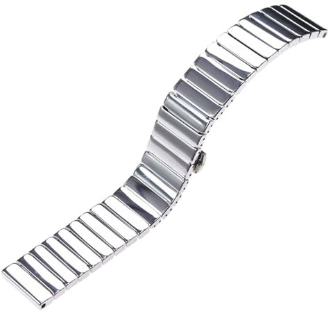 22 mm keramiskt klockarmband Quick Release Metal Bands Universal Replacement Band(Silver)