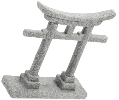 iplusmile Kleiner Torii Tor Aquarium Dekoration aus Stein Kleines Japanisches Kleiner Tor für Fischbecken Wasserfeste Miniatur Torii Deko für Terrarien und Bonsai
