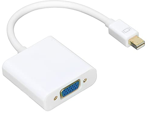 Mini DisplayPort to VGA Adapter Mini to VGA Converter for TVs Monitors Projectors Laptops Desktop Computers for White