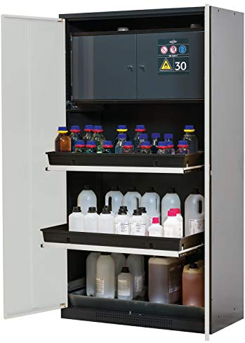 ASECOS Chemikalienschrank CS (F) RAL 7016/RAL 7035 3xTA zur Lagerung von Nicht entzündbaren Gefahrstoffen in Arbeitsräumen