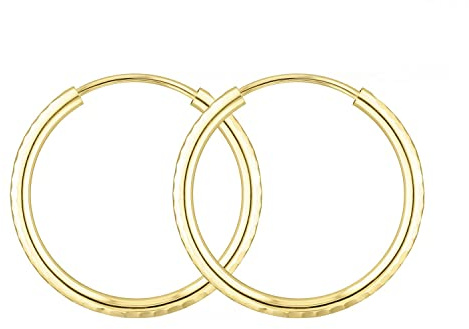 EDELIND Ohrringe Creolen Gold 333 585 750 Gold 30mm Creolen Set für Damen Mädchen 8 14 18 Karat Gelbgold Breite 2mm Frauen Ohrschmuck mit Schmuck Geschenkbox