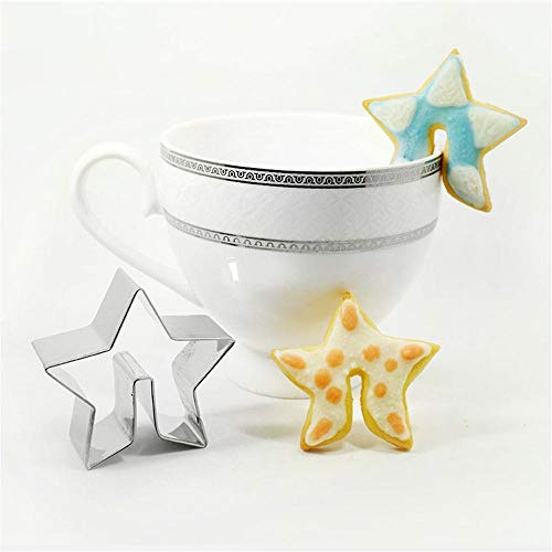 Aeromdale Keksausstecher Ausstechform Gebäck Backen Werkzeuge Edelstahl Tasse hängende Kekse Form Becher Teil A - Stern - 1 Stück
