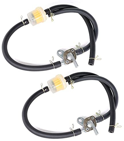 HURI Universal Benzinhahn 5-6mm Ø + Benzinfilter 6mm + Schlauch für 50ccm 70ccm 90ccm 110ccm 125ccm 150ccm Moped Motorrad Quad ATV usw