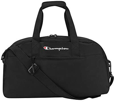 Champion Logo Duffel Bag, Black/Scarlet, One Size
