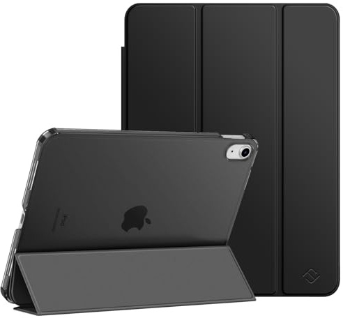 Fintie Hülle für iPad (A16) 11. Generation/iPad 10. Gen, Schwarz | Für 2025/2022 Modell, Ultradünn leichte Schutzhülle, Transparenter Rückseite Case, Dreifach-Ständer, Auto Schlaf/Wach