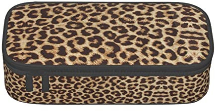 ASEELO Lustiges Federmäppchen mit Leopardenmuster, großes Fassungsvermögen, für Stifte, große Aufbewahrung, strapazierfähig, 3 Fächer