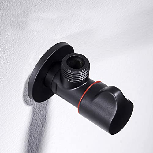 Isolierwasserventile, Duschanschluss, Eckventil, Eckventil, schwarzes Absperrventil, 1/2 Zoll Waschbecken, Messing, Eckventil, schwarzes Ventil, Messing, G1/2 Zoll, schwarzes wandmontiertes Badezimmer