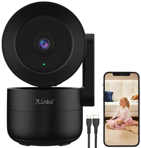 7links Elesion Kamera: WLAN-2K-Überwachungskamera, Pan/Tilt, Tracking, Sirene, Privat-Modus (Überwachungskamera Indoor, IP, Cam)