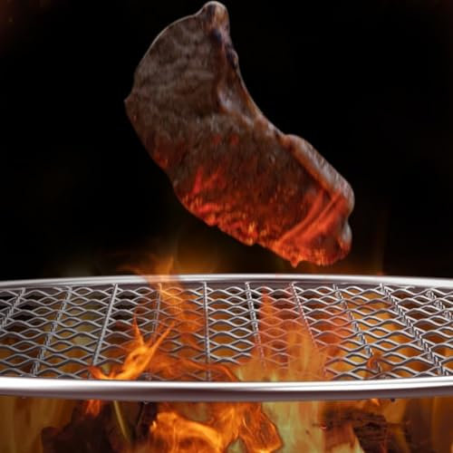 Multiuso 3 gambe Outdoor Circolare Barbecue Grill Tray, Acciaio Pieghevole BBQ Grill Rack, Portatile Campeggio BBQ Grill Rack